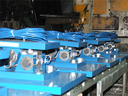 Silo load cells awaiting assembly
